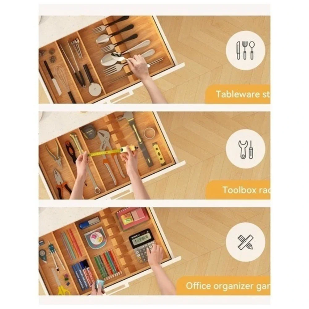 Yofidra pure  bamboo silverware drawer‎